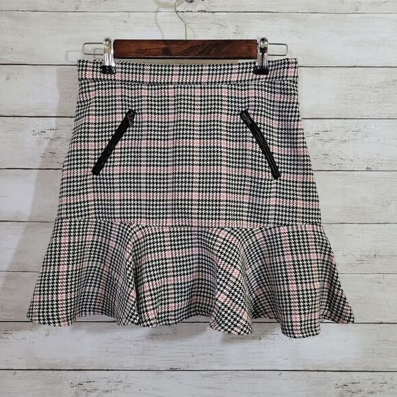 Other - Mayoral Skirt Black & Pink Houndstooth Check with Ruffle Hem  Size 16